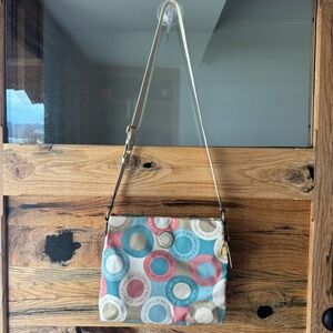 Coach Legacy Circle Print Crossbody Bag F19225 Multicolor Logo Purse